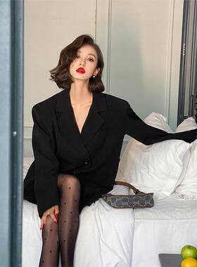 yangma袜纯欲风黑色爱心丝袜夏季超薄显瘦性感黑丝美腿打底连裤袜