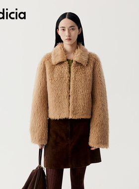 indicia标记商场同款25冬季新款女装短款皮草外套F2D5PC502F