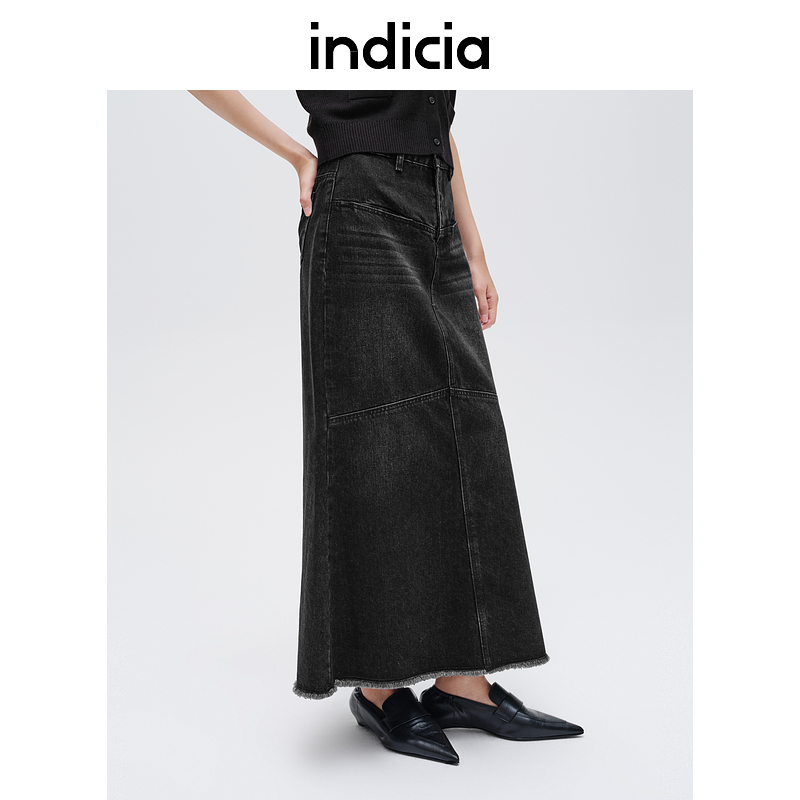 indicia标记24年秋季新款时尚显瘦牛仔鱼尾半身裙长裙L2C4QZ121