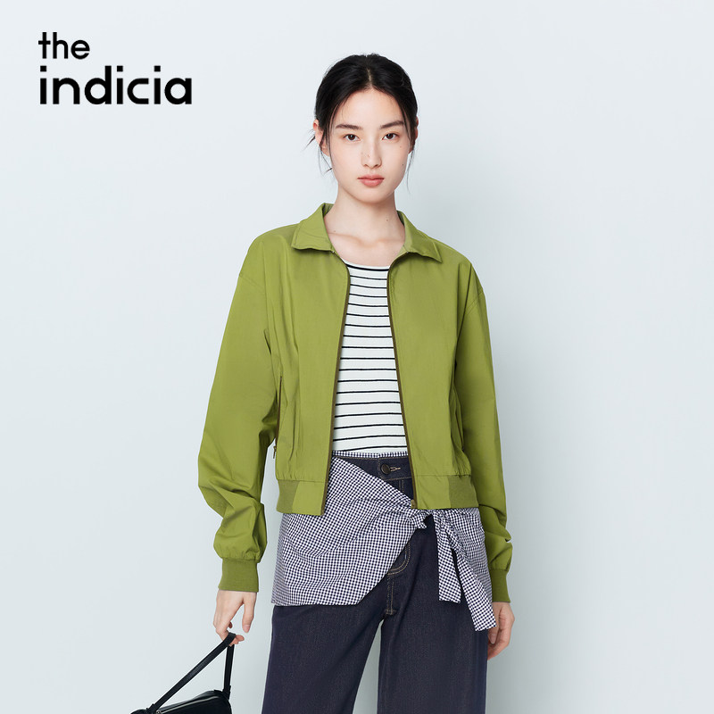 indicia标记商场同款26春季新款女装绿色短款外套上衣L2A6WT028