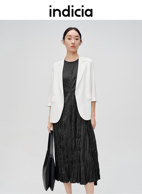 indicia标记商场同款2024春秋白色西装休闲外套上衣女6B404XZ196C