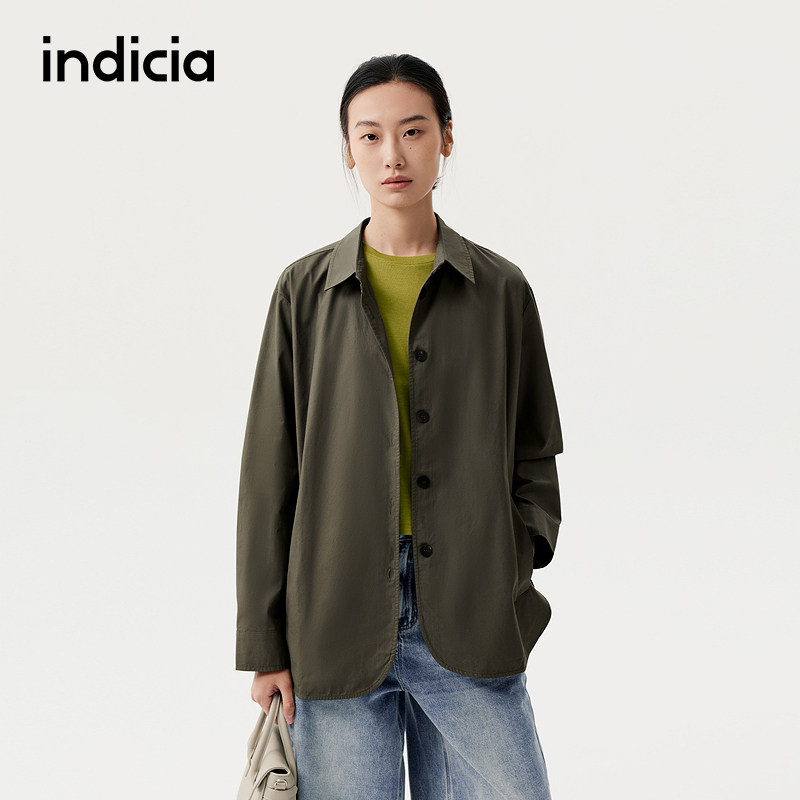 indicia标记商场同款25秋新款廓形韩版纯色衬衫外套F2C5WT352N,女装/女士精品,衬衫,淘宝优惠券,粉丝福利购,淘宝优惠卷