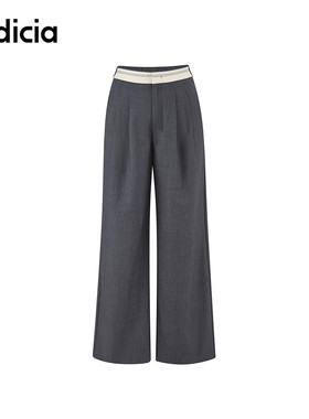 indicia标记商场同款女装拼色休闲长裤女通勤百搭裤子F2A5KZ046G