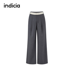 indicia标记商场同款女装拼色休闲长裤女通勤百搭裤子F2A5KZ046G