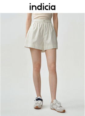indicia标记商场同款25夏新款百搭纯棉简约条纹短裤F2B5DK110C