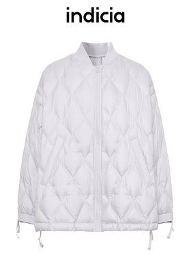 indicia标记商场冬季清新紫色菱格休闲羽绒服外套 F2D4YR660F