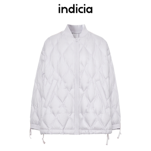 indicia标记商场冬季清新紫色菱格休闲羽绒服外套 F2D4YR660F