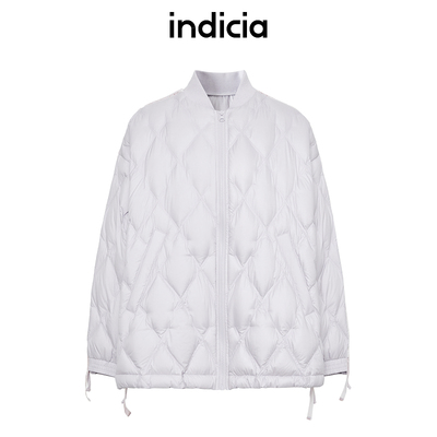 indicia标记商场冬季清新紫色菱格休闲羽绒服外套 F2D4YR660F