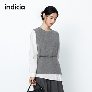 F2A5SY047C 春秋女装 indicia标记商场同款 设计真两件拼接通勤衬衫