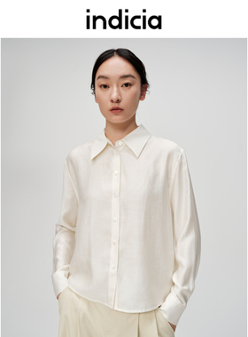 indicia标记简约温柔莫代尔衬衫女上衣长袖时尚女装C6B405CS055