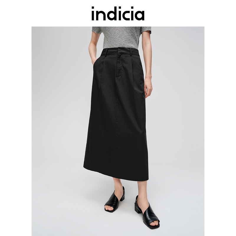 indicia标记商场同款24夏新款简约百搭a字半身裙长裙6B406QZ315C