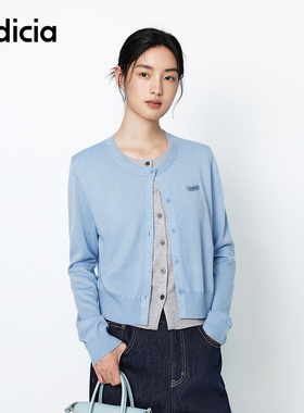 indicia标记商场同款25春新款简约撞色假两件针织衫 F2A5KS010C