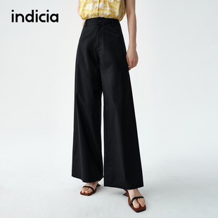 F2B5KZ235F 纯棉简约百搭休闲阔腿裤 indicia标记商场同款 25夏新款