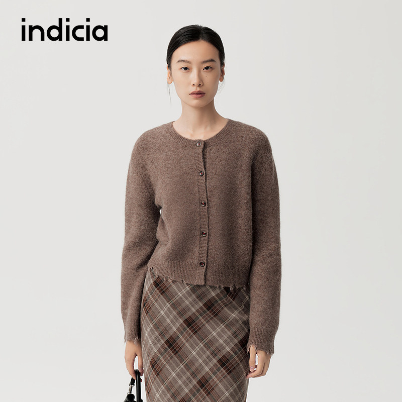 indicia标记商场同款冬季新款女装针织衫毛衣开衫F2D5KS458C