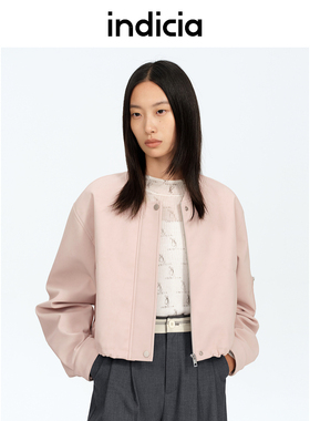 indicia标记商场同款25春新款休闲设计感圆领短外套 F2A5WT005F