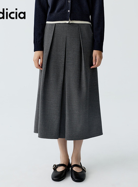 indicia标记商场同款2026春季新款灰色半身裙女裙子F2A6QZ094C