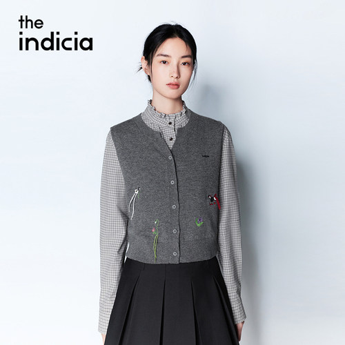 indicia标记商场同款26春季新款女装灰色背心马甲上衣L2A6MJ040