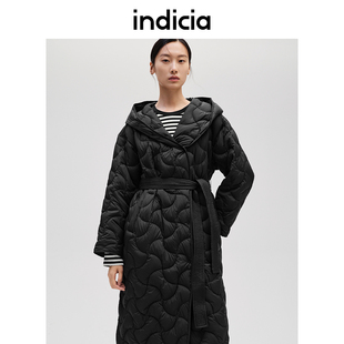 绗线连帽长款 新款 羽绒服F2D4YR661F 24年冬季 indicia标记商场同款