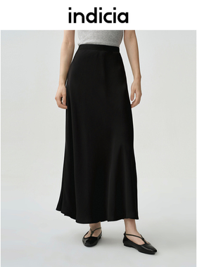 indicia标记商场同款25夏新款醋酸光泽感半裙垂感裙子F2B5QZ124C