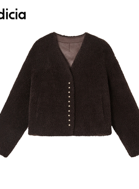 indicia标记25冬季新款羊羔绒绵羊毛皮草短款外套女装F2D5PC568C