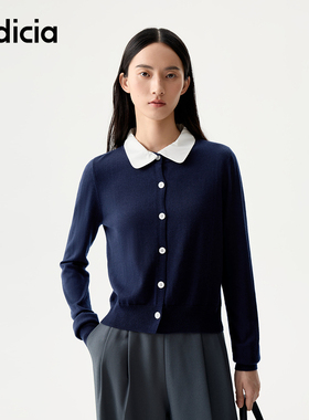 indicia标记25秋新款撞色简约短款学院风polo领针织衫L2C5KS174