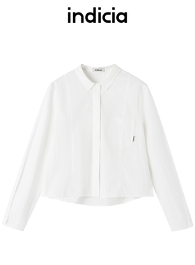 indicia标记商场同款25春新款纯棉打底白衬衫宽松短款F2A5CS074N