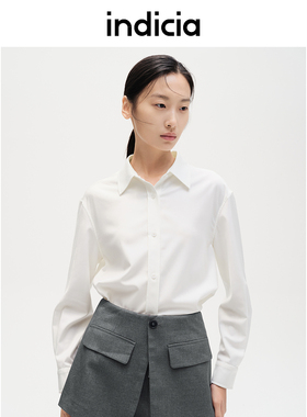 indicia标记商场同款女装秋季款简约百搭衬衫质感外套F2C4CS475F