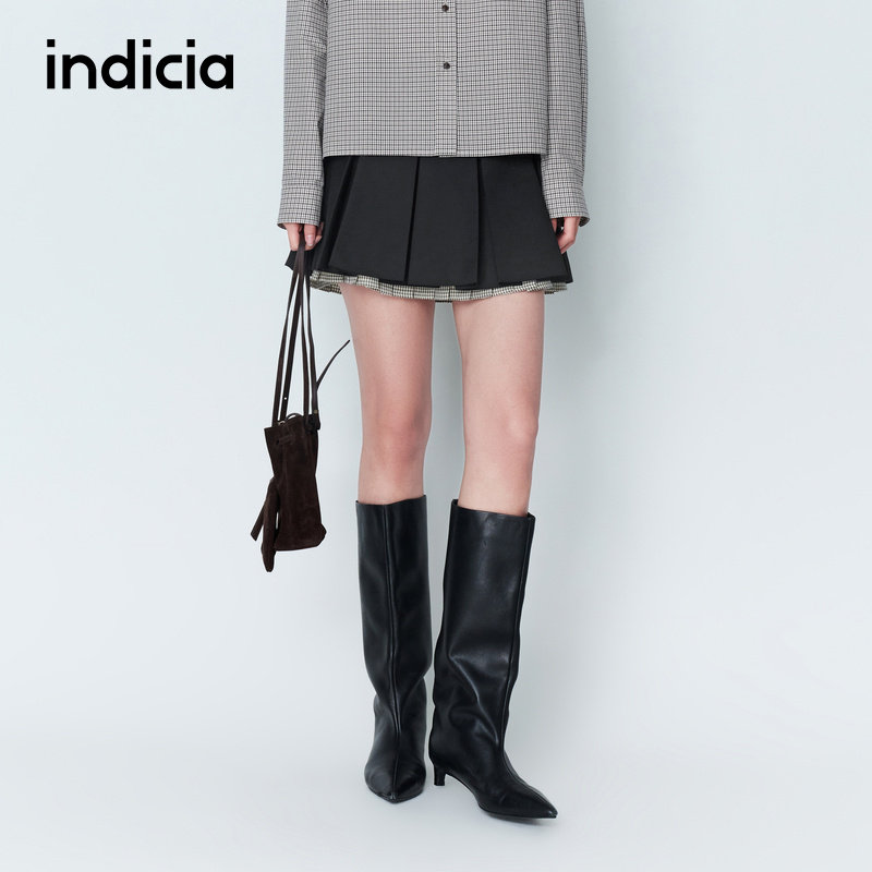 indicia标记商场同款26春季新款女装半身裙黑色短款裙子L2A6QZ033