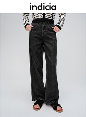 indicia标记商场同款春夏简约设计感显瘦直筒牛仔裤6B405NK252F