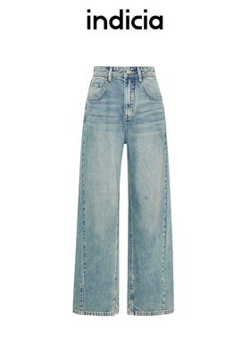 indicia标记商场同款夏季薄款休闲不规则设计牛仔裤女6B405NK292F