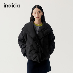 indicia标记商场同款25冬季新款女黑色短款羽绒服外套F2D5YR574F