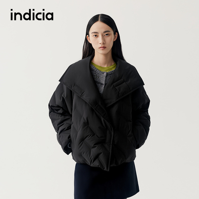 indicia标记商场同款25冬季新款女黑色短款羽绒服外套F2D5YR574F