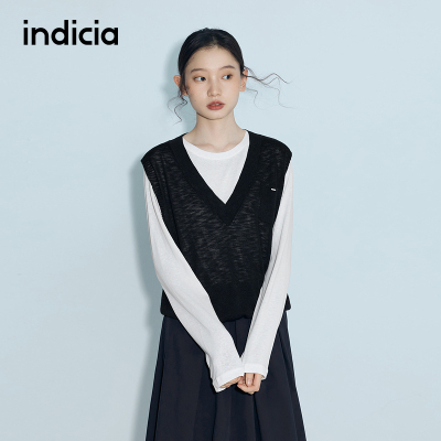indicia标记商场同款26春夏季新款女装假两件针织衫L2B6ZZ056
