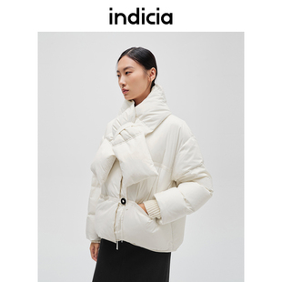 indicia标记商场同款女装冬款廓形保暖围巾羽绒服外套F2D4YR674C