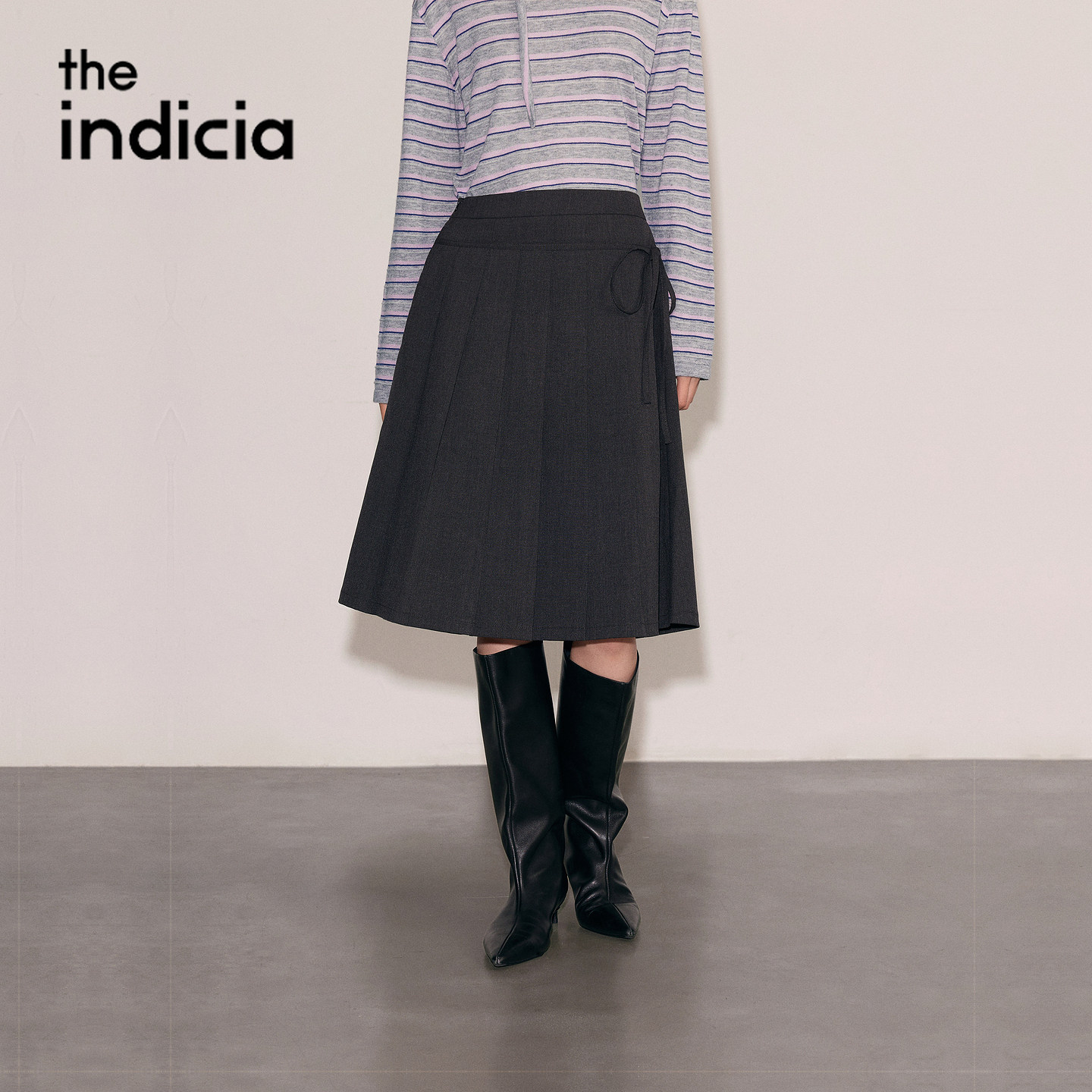 indicia标记商场同款2026秋季新款女装半身裙灰色裙子L2C6QZ253Y图片