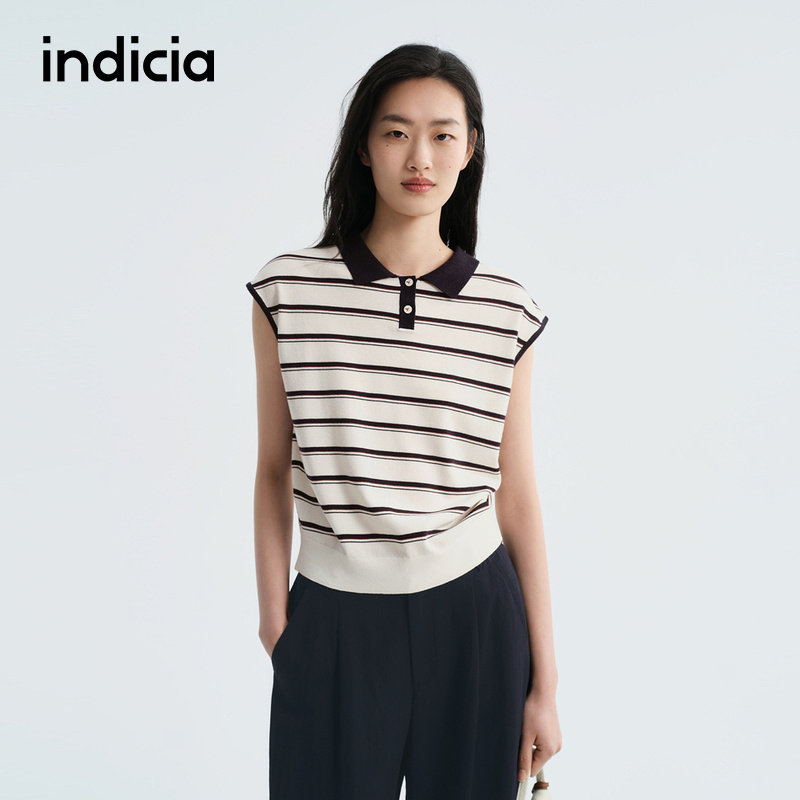 indicia标记商场同款2026夏季新款女装条纹针织衫F2B6ZZ171N