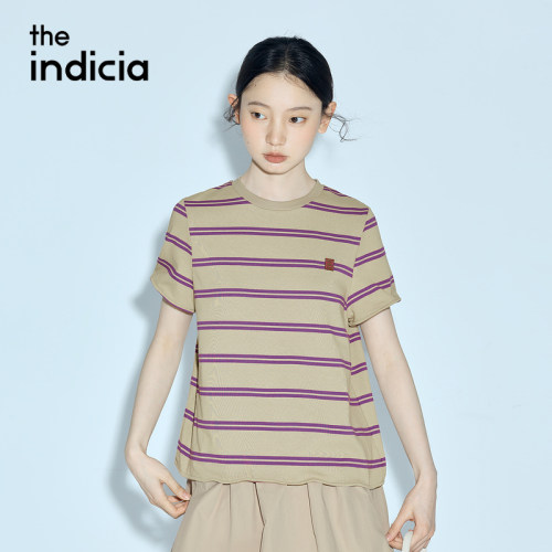 indicia标记商场同款2026夏季新款女装条纹T恤上衣L2B6TX064