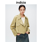 优雅气质短款 indicia标记春季 新款 风衣外套女小个子C6A402FY018