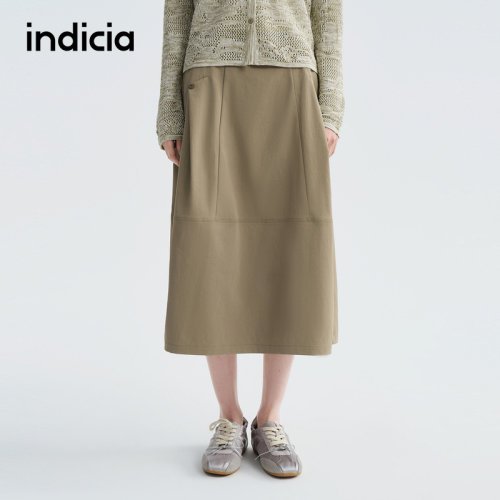 indicia标记商场同款2026夏季新款半身裙卡其色女裙子F2A6QZ049N
