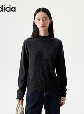 indicia标记25冬新款纯色宽松绵羊毛休闲针织衫打底L2D5ZZ211