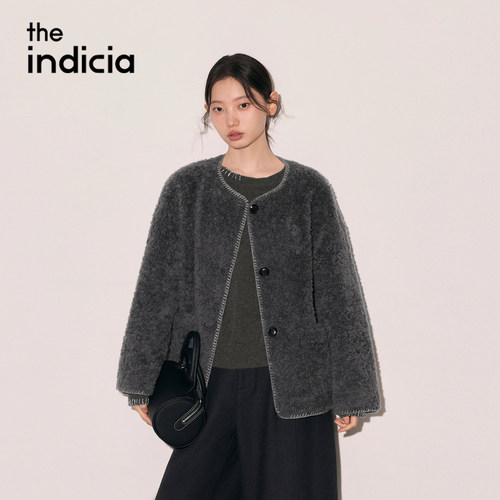 indicia标记商场同款2026冬季新款女装羊毛皮草短外套L2D6PC277Y