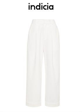 indicia标记商场同款春季纯色百搭休闲九分直筒裤6A403KZ126C