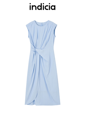 indicia标记商场同款25夏新款无袖简约扭结连衣裙老钱F2B5LQ266N