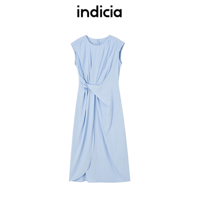 indicia标记商场同款25夏新款无袖简约扭结连衣裙老钱F2B5LQ266N