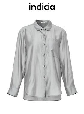 indicia标记女装夏款休闲天丝衬衫简约气质上衣6B406CS371C