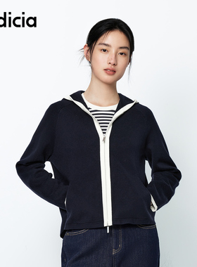 indicia标记商场同款25春新款复古拼色慵懒风针织开衫F2A5KS018N