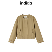 纯棉圆领短款 indicia标记商场同款 25春新款 休闲外套女F2A5WT029N
