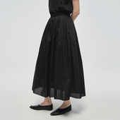 夏款 indicia标记商场同款 女装 纯棉简约半裙百褶a字裙6B406QZ348C