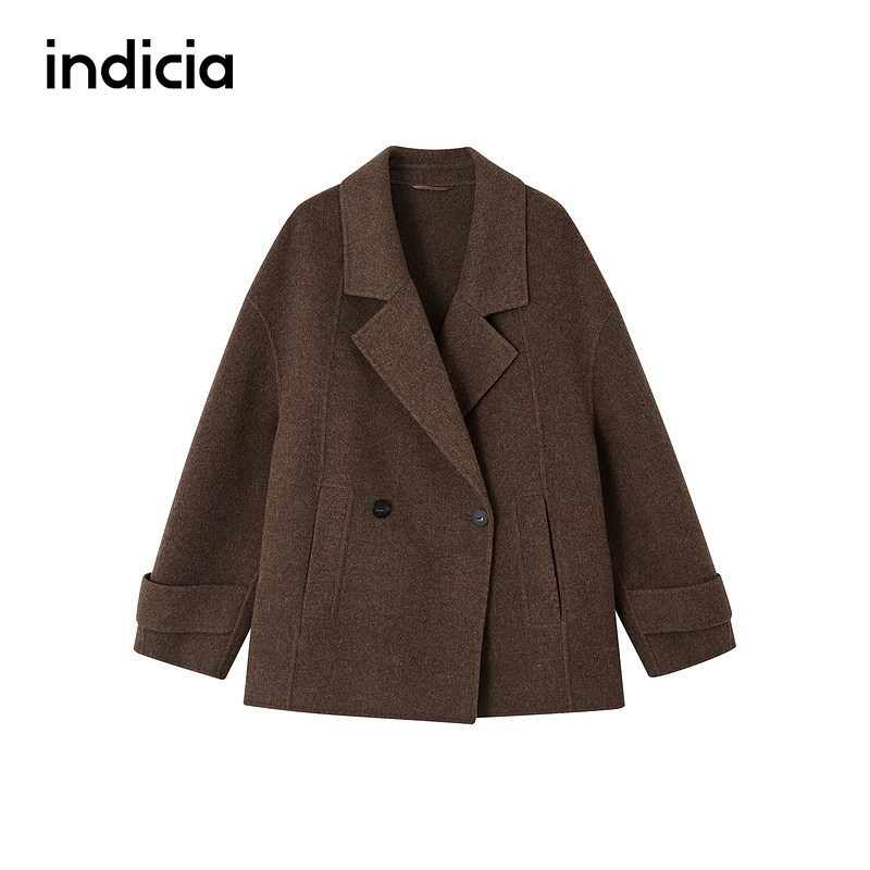 indicia标记商场同款冬季女装100%羊毛大衣毛呢外套F2D5DY550N