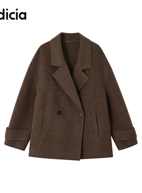 indicia标记商场同款25冬季女装100%羊毛大衣毛呢外套F2D5DY550N
